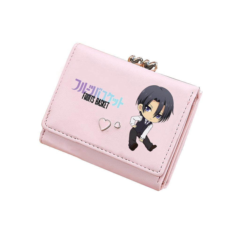 Fruits Basket Kawaii Short Wallets Anime ID Card Holder Women Coins Purses Small Pink Money Bags 2 scaled - Fruits Basket Shop