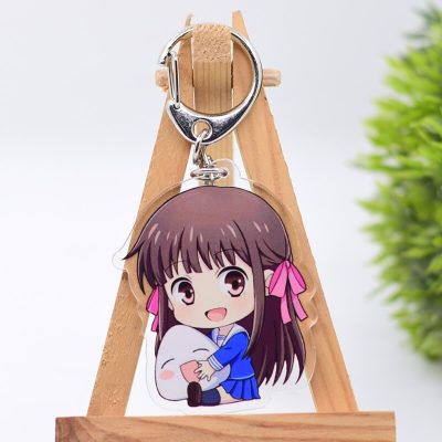 Fruits Basket Keychain Cute Double Sided Key Chain Pendant Acrylic Anime Accessories Cartoon Keyring 1 - Fruits Basket Shop