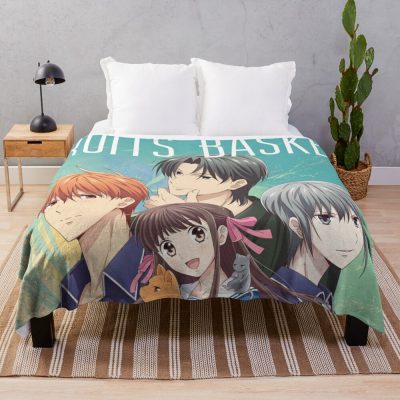 Tohru And Cat Throw Blanket Official Fruits Basket Merch