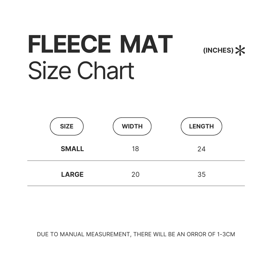 Fleece Mat Size Chart - Fruits Basket Shop
